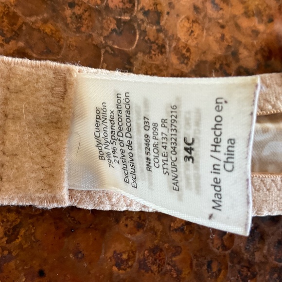 Animal Print Padded Bra. Size 34C. Tan/Cream - Picture 7 of 7